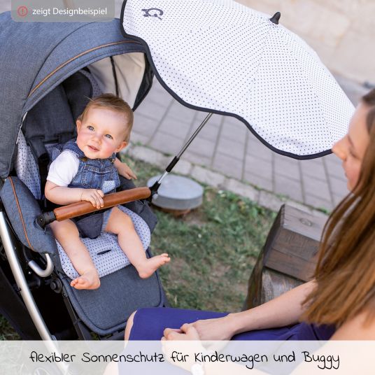 Gesslein Sonnenschirm mit UV 50+ für Oval- und Rundrohrgestelle - Grau Meliert