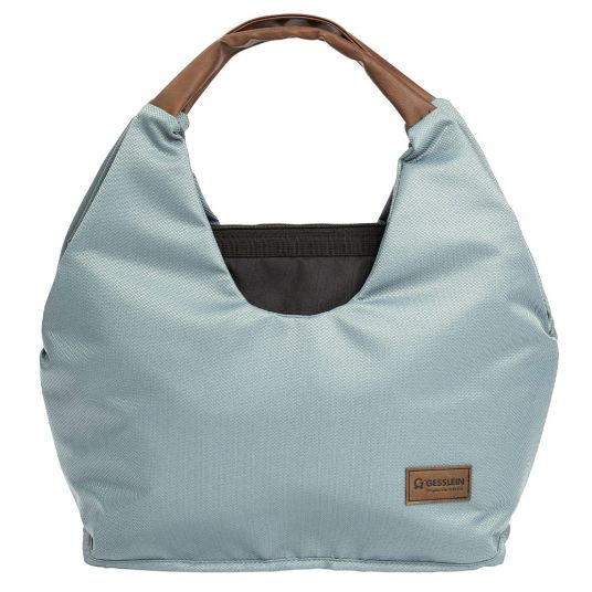 Gesslein Diaper bag N°5 with changing mat, zipper pocket, little bag & insulated container - Aqua Mint