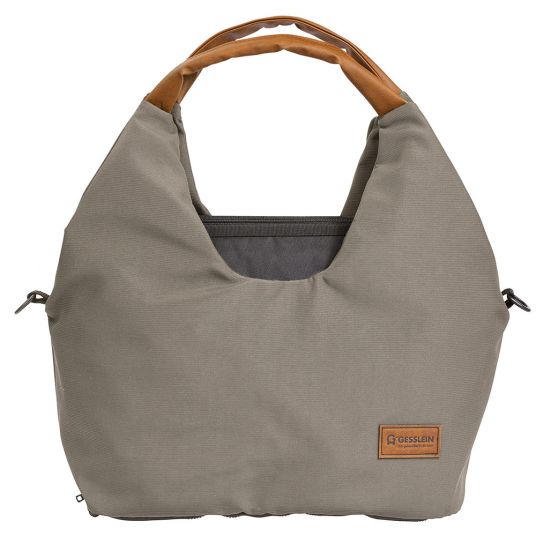 Gesslein Diaper bag N°5 with changing mat, zipper pocket, little bag & insulated container - Khaki