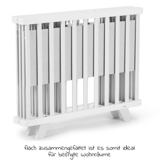 Geuther Box Lasse pieghevole, regolabile in altezza con 2 ruote 96 x 96 cm - Bianco