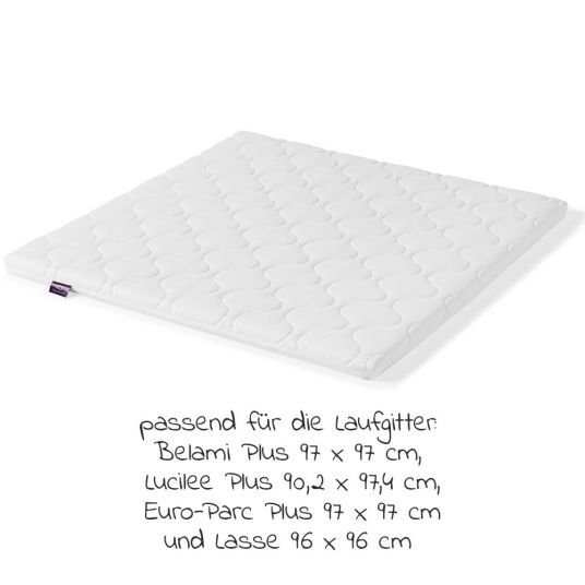 Geuther Accogliente materasso per box Belami Plus, Euro-Parc Plus, Lucilee Plus, Lasse 92 x 92 - Bianco