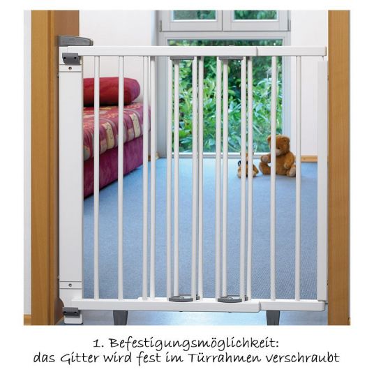 Geuther Türschutzgitter Holz 68 - 109 cm - Weiß