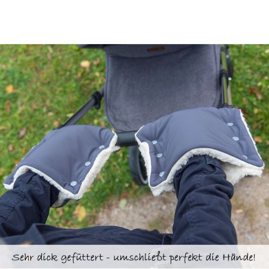 Glückspilzig Stroller hand warmer 2 pcs - Grey