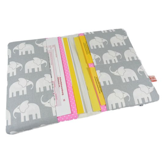 Glückspilzig U-booklet cover elephant - pink