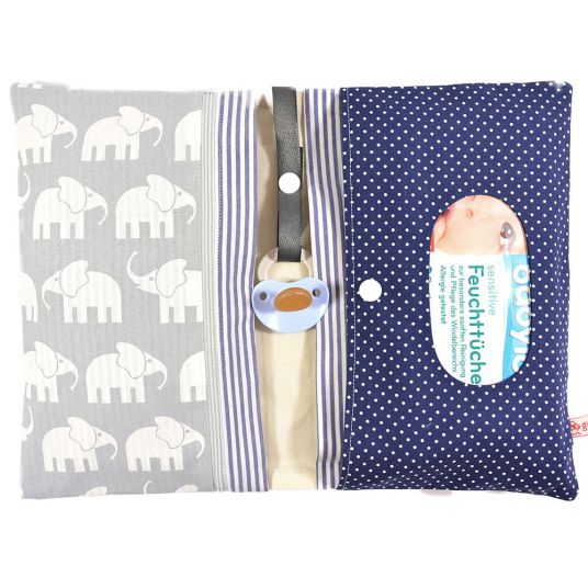 Glückspilzig XXL Diaper bag Elephant - Grey / Blue