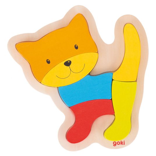 Goki Inlay puzzle cat - 6 parts