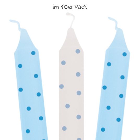 Goki Geburtstagskerzen 10er Pack - Punkte - Blau