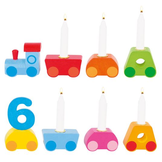 Goki Treno di compleanno arcobaleno con numeri