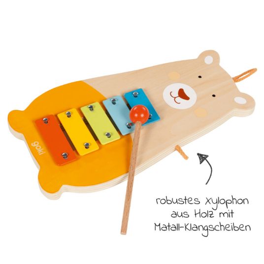 Goki Wooden xylophone - bear
