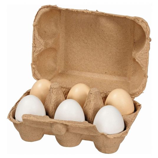 Goki Kaufladenzubehör 6 Eier mit Klettverbindung im Karton