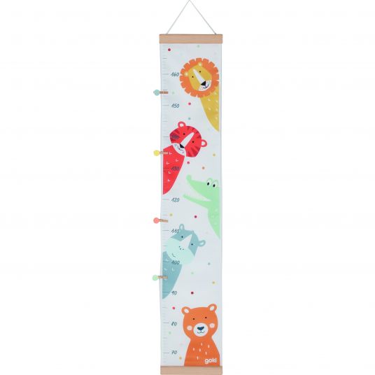 Goki Measuring stick made of fabric with 4 clamps 80 cm - animal friends