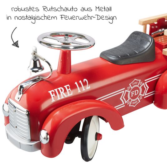 Goki Camion dei pompieri in metallo - Rosso