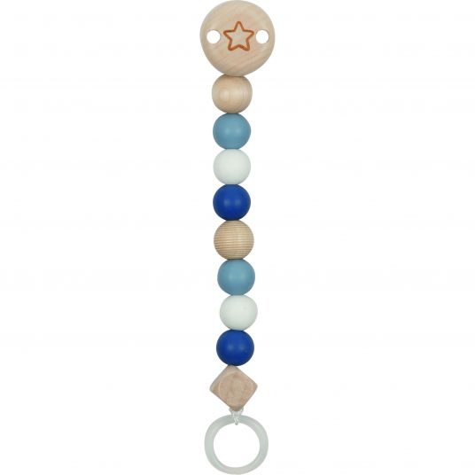 Goki Pacifier chain with silicone beads - Star - Blue