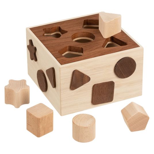 Goki Gioco di ordinamento Sort Box con 5 blocchi di legno - Natura