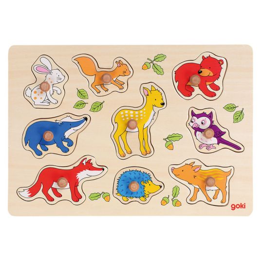 Goki Puzzle da incollare animali della foresta - 9 pezzi