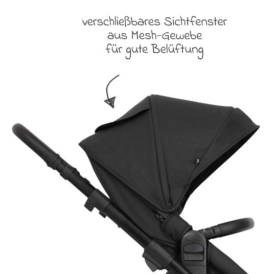 Graco 3in1 Kombi-Kinderwagen-Set Near2Me DLX bis 22 kg belastbar mit Babywanne, Babyschale SnugLite & Regenschutz - Midnight