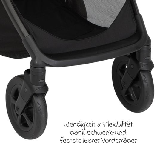 Graco 3in1 Kombi-Kinderwagen-Set Near2Me DLX bis 22 kg belastbar mit Babywanne, Babyschale SnugLite & Regenschutz - Midnight