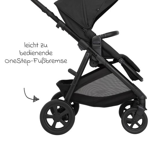 Graco Set passeggino 3in1 Near2Me DLX fino a 22 kg di portata con navicella, seggiolino auto SnugLite e parapioggia - Midnight