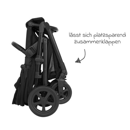 Graco 3in1 Kombi-Kinderwagen-Set Near2Me DLX bis 22 kg belastbar mit Babywanne, Babyschale SnugLite & Regenschutz - Midnight