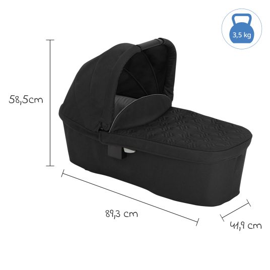 Graco Set passeggino 3in1 Near2Me DLX fino a 22 kg di portata con navicella, seggiolino auto SnugLite e parapioggia - Midnight