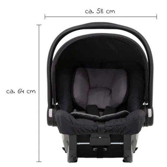 Graco SnugEssentials i-Size infant car seat from birth - 13 kg (40 cm - 75 cm) incl. seat reducer, sun canopy only 3.66 kg light - Midnight Black