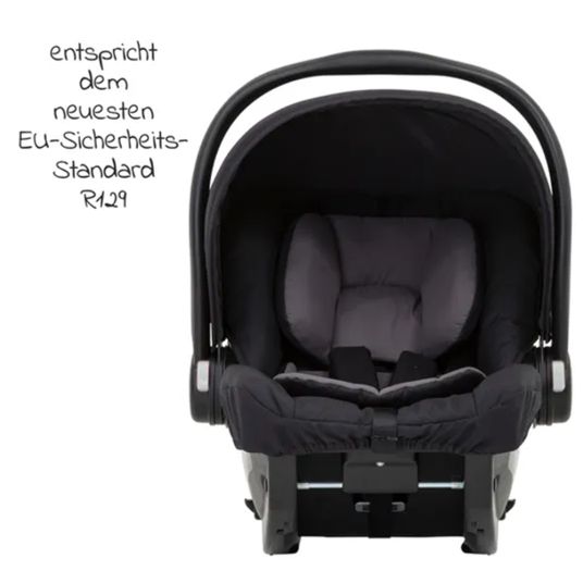 Graco Babyschale SnugEssentials i-Size ab Geburt - 13 kg (40 cm - 75 cm) inkl. Sitzverkleinerer, Sonnenverdeck nur 3,66 kg leicht - Midnight Black