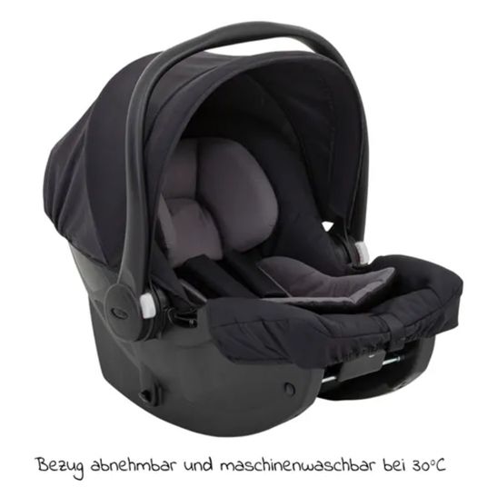 Graco SnugEssentials i-Size infant car seat from birth - 13 kg (40 cm - 75 cm) incl. seat reducer, sun canopy only 3.66 kg light - Midnight Black
