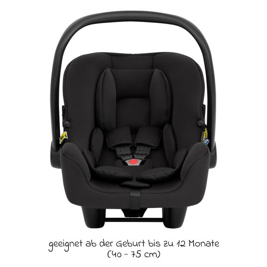 Graco Seggiolino auto SnugLite i-Size R129 dalla nascita - 13 kg (40 cm - 75 cm) solo 3,3 kg di peso, incluso riduttore di seduta e capottina - Midnight