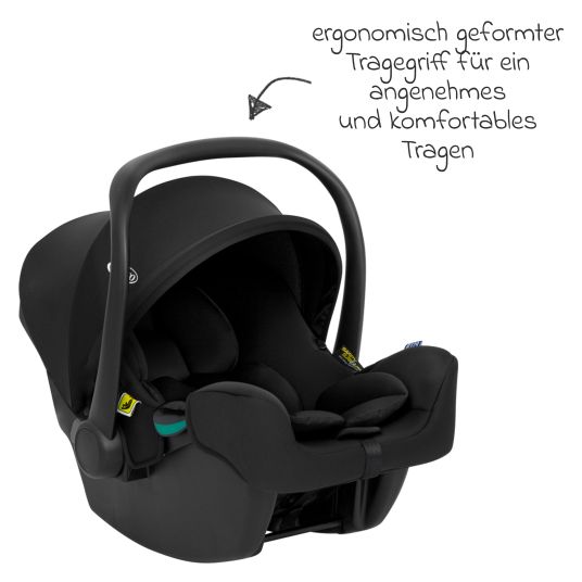 Graco SnugLite i-Size R129 infant car seat from birth - 13 kg (40 cm - 75 cm) only 3.3 kg light incl. seat reducer & sun canopy - Midnight