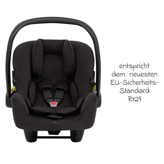 Graco Seggiolino auto SnugLite i-Size R129 dalla nascita - 13 kg (40 cm - 75 cm) solo 3,3 kg di peso, incluso riduttore di seduta e capottina - Midnight