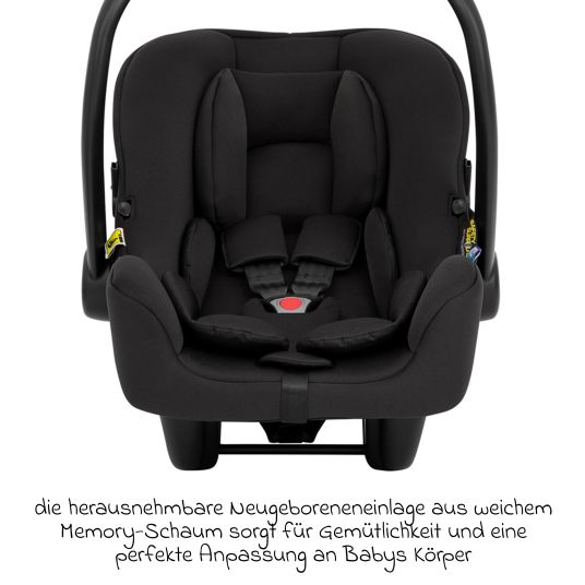 Graco SnugLite i-Size R129 infant car seat from birth - 13 kg (40 cm - 75 cm) only 3.3 kg light incl. seat reducer & sun canopy - Midnight