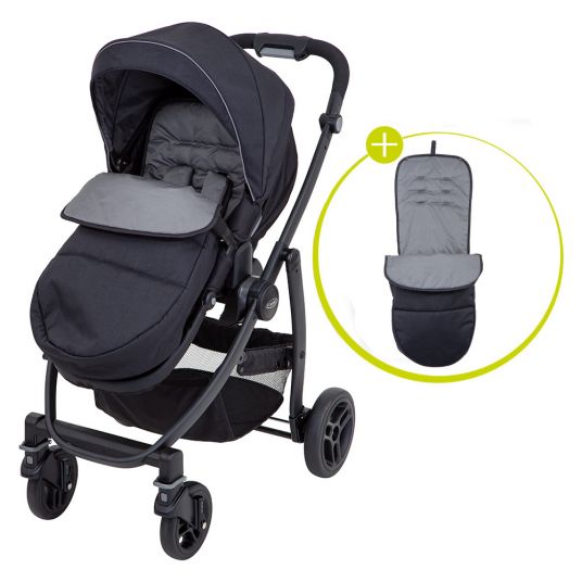 Graco Buggy / stroller Evo incl. infant carrier, footmuff and raincover - Black Grey