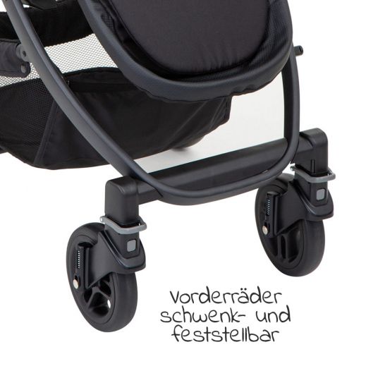 Graco Buggy / stroller Evo incl. infant carrier, footmuff and raincover - Black Grey
