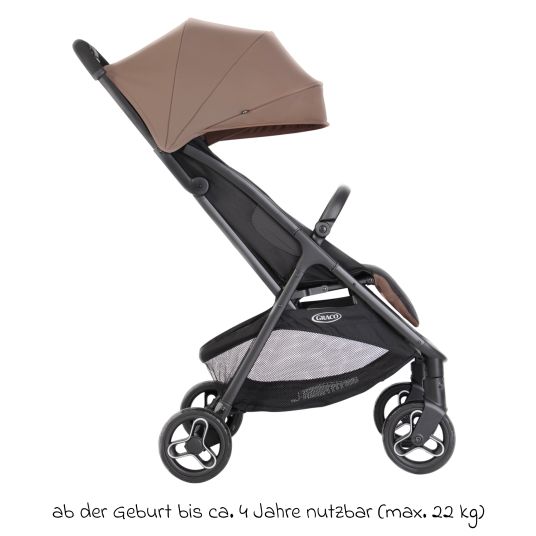 Graco Buggy & Sportwagen Myavo bis 22 kg belastbar nur 5,8 kg leicht mit Liegefunktion & Regenschutz - Fossil