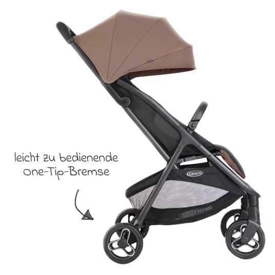 Graco Passeggino e carrozzina Myavo caricabile fino a 22 kg solo 5,8 kg leggero con funzione reclinabile e parapioggia - Fossil