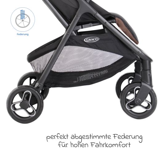 Graco Passeggino e carrozzina Myavo caricabile fino a 22 kg solo 5,8 kg leggero con funzione reclinabile e parapioggia - Fossil