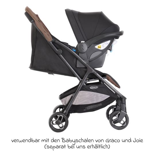 Graco Buggy & pushchair Myavo loadable up to 22 kg only 5.8 kg light with reclining function & rain cover - Fossil