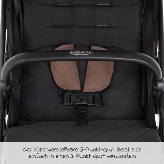 Graco Buggy & Sportwagen Myavo bis 22 kg belastbar nur 5,8 kg leicht mit Liegefunktion & Regenschutz - Fossil