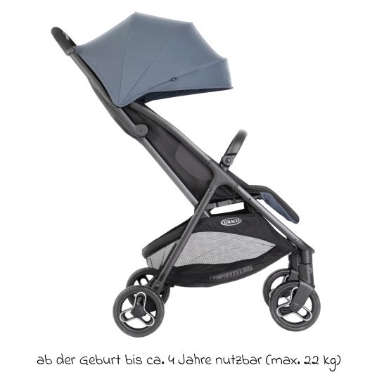 Graco Buggy & Sportwagen Myavo bis 22 kg belastbar nur 5,8 kg leicht mit Liegefunktion & Regenschutz - Stormy