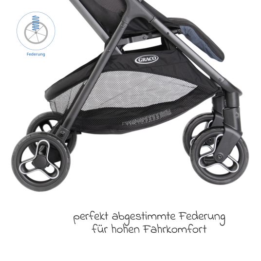 Graco Passeggino e carrozzina Myavo caricabile fino a 22 kg solo 5,8 kg leggero con funzione reclinabile e parapioggia - Stormy