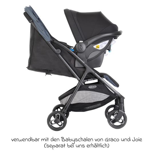 Graco Buggy & pushchair Myavo loadable up to 22 kg only 5.8 kg light with reclining function & rain cover - Stormy