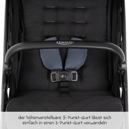 Graco Buggy & pushchair Myavo loadable up to 22 kg only 5.8 kg light with reclining function & rain cover - Stormy