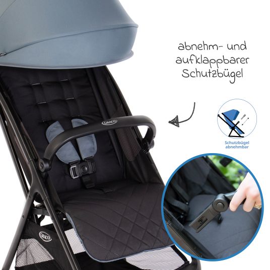 Graco Buggy & pushchair Myavo loadable up to 22 kg only 5.8 kg light with reclining function & rain cover - Stormy