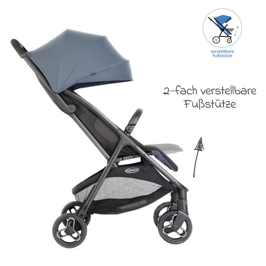 Graco Passeggino e carrozzina Myavo caricabile fino a 22 kg solo 5,8 kg leggero con funzione reclinabile e parapioggia - Stormy