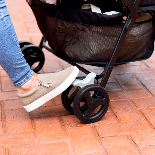 Graco Passeggino gemellare DuoRider con peso di soli 12,1 kg e posizione reclinabile, incluso parapioggia - Grigio Steeple