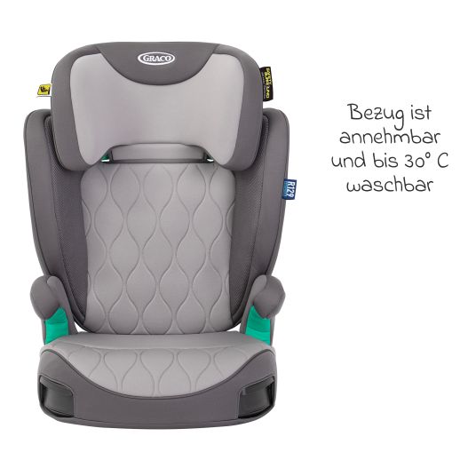 Graco Kindersitz Affix i-Size R129 ab 3,5 Jahre - 12 Jahre (100 cm - 150 cm) nur 4,2 kg schwer mit Isofix & Getränkehalter - Iron