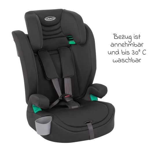 Graco Kindersitz Eldura ab 15 Monate - 12 Jahre (76 cm - 150 cm) inkl. Getränkehalter - Midnight