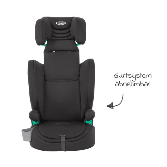 Graco Eldura child seat from 15 months - 12 years (76 cm - 150 cm) incl. cup holder - Midnight