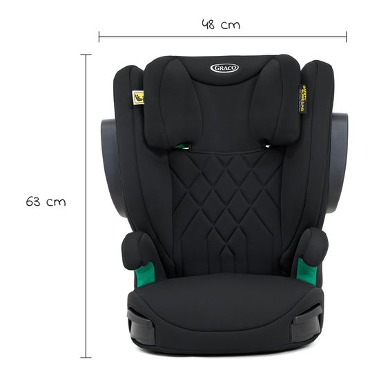 Graco Kindersitz Eversure i-Size ab 3 Jahre - 12 Jahre (100 cm - 150 cm) inkl. 2 Getränkehalter - Black