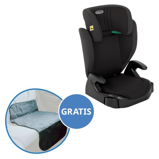 Graco Junior Max i-Size R129 seggiolino per bambini da 3 anni a 12 anni (100 cm - 150 cm) solo 3,5 kg di peso, incluso portabicchieri e protezione per seggiolino auto - Midnight